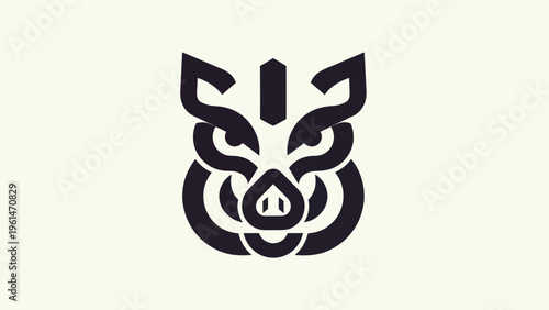 Stylized boar head graphic design
