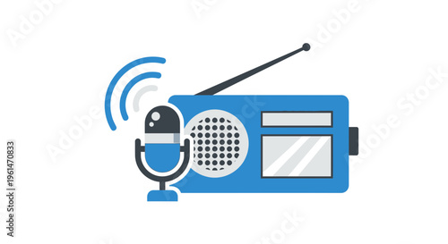 Vintage Blue Radio Transmitter Device.