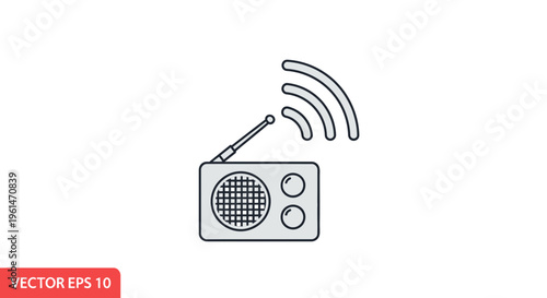 Vintage Retro Style Radio Device.