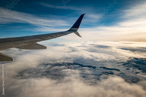 Views of snowy landscapes from the air on the way to and from Jackson Hole, Wyoming.