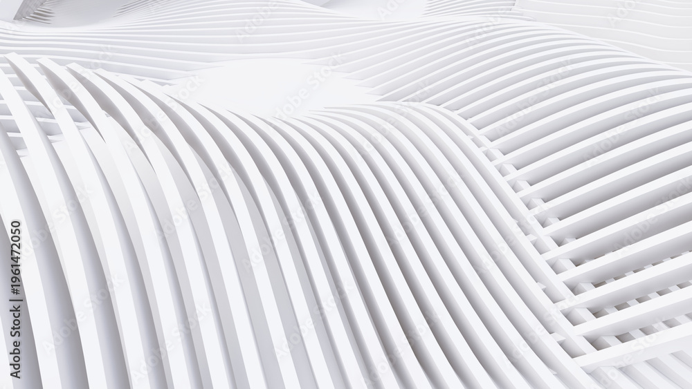 Obraz premium Abstract Curved Shapes. White Circular Background.