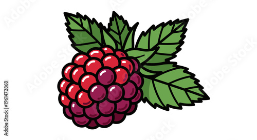 A cartoon illustration of a blackberry.