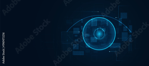 AI Computer Vision Abstract Futuristic Eye Technology Background
