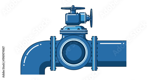Industrial blue valve pipe system.
