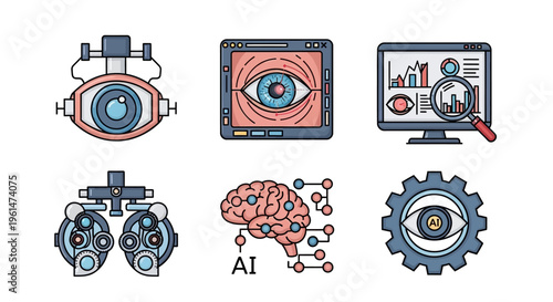 Artificial intelligence technology eye brain.