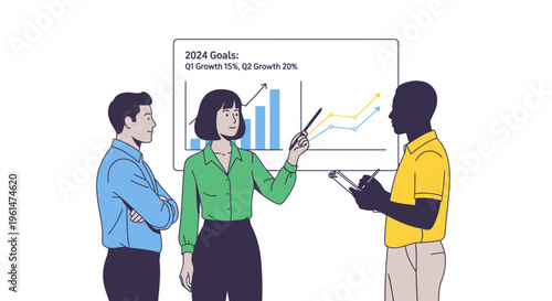 Business people discussing data charts 4.