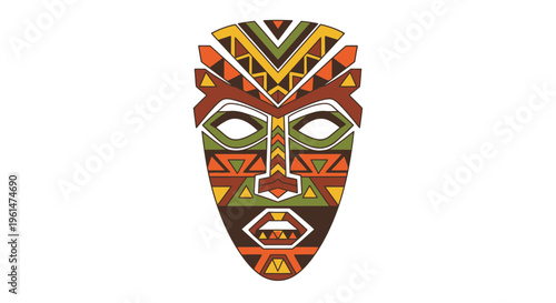 Colorful Tribal African Face Mask Design.