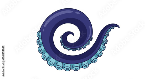 Tentacle with suckers curled up tight.