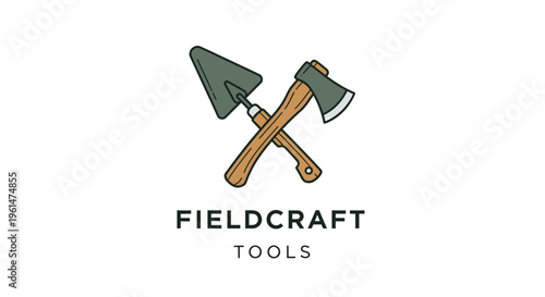 Two crossed wooden handled axes.