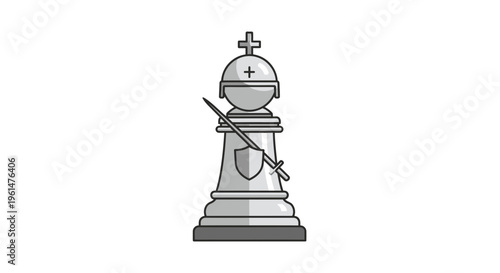 Knight chess piece with helmet crest.