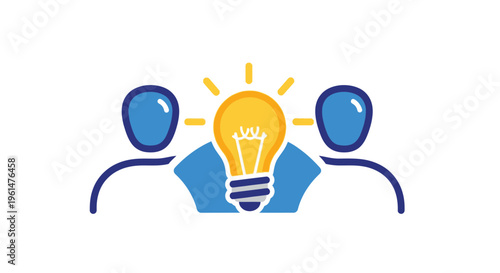 Two people discussing a bright idea.