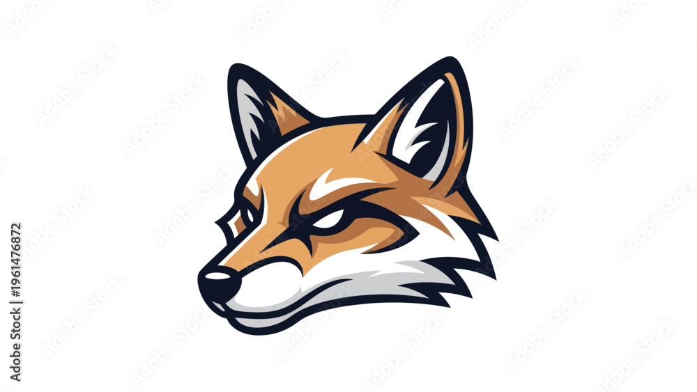 Obraz premium Stylized fox head mascot illustration