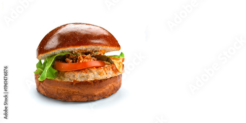 Chicken Burger Isolated On White Background