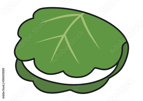 シンプルなかしわ餅のアイコンイラスト 端午の節句 子どもの日素材