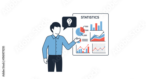 Businessman presenting data on a chart.