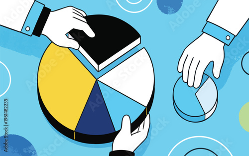 Collaboration on Financial Data Analysis and Strategic Pie Chart Market Sharing