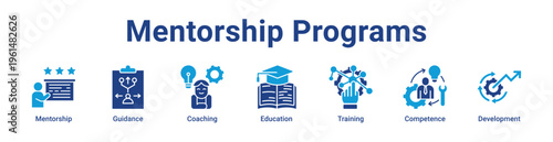 Mentorship Programs Icon Banner and Collection