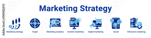 Marketing Strategy Icon Banner and Collection