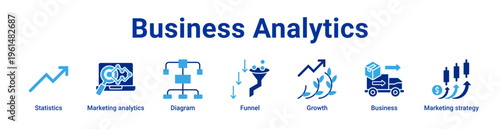 Business Analytics Icon Banner and Collection