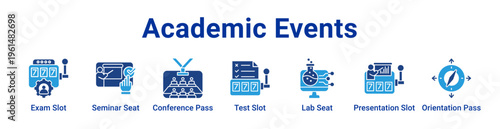 Academic Events Icon Banner and Collection