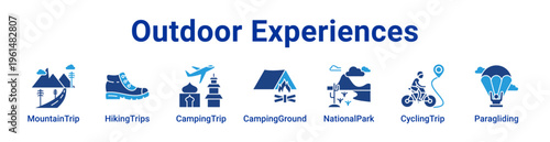 Outdoor Experiences Icon Banner and Collection