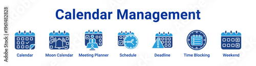Calendar Management Icon Banner and Collection