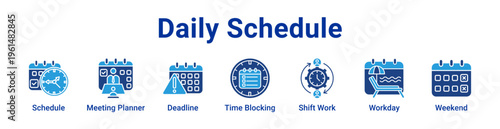 Daily Schedule Icon Banner and Collection