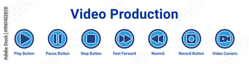 Video Production Icon Banner and Collection