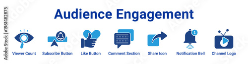 Audience Engagement Icon Banner and Collection
