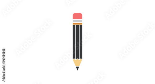 Colorful pencil with pink eraser.