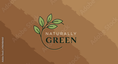 Green leaf logo on brown background.