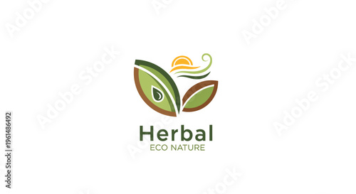 Herbal Eco Nature Leaf Logo Design.