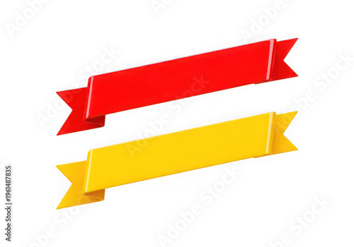 Red and yellow ribbon banners for decoration and text labels isolated on transparent background Free Download Red and yellow ribbon banners for decoration and text labels isolated on transparent background - GFXLoad