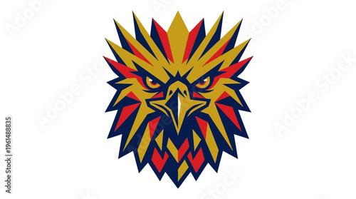 Aggressive stylized eagle head logo illustration with sharp angular features depicting strength and freedom