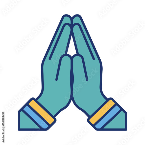 Hands in prayer position symbolizing spirituality and devotion.