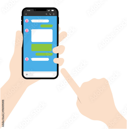 スマートフォンでメッセージをやり取りする