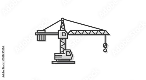 Construction crane lifting heavy load.