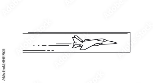 Dynamic aerial vehicle speed line illustration minimal aerospace design concept