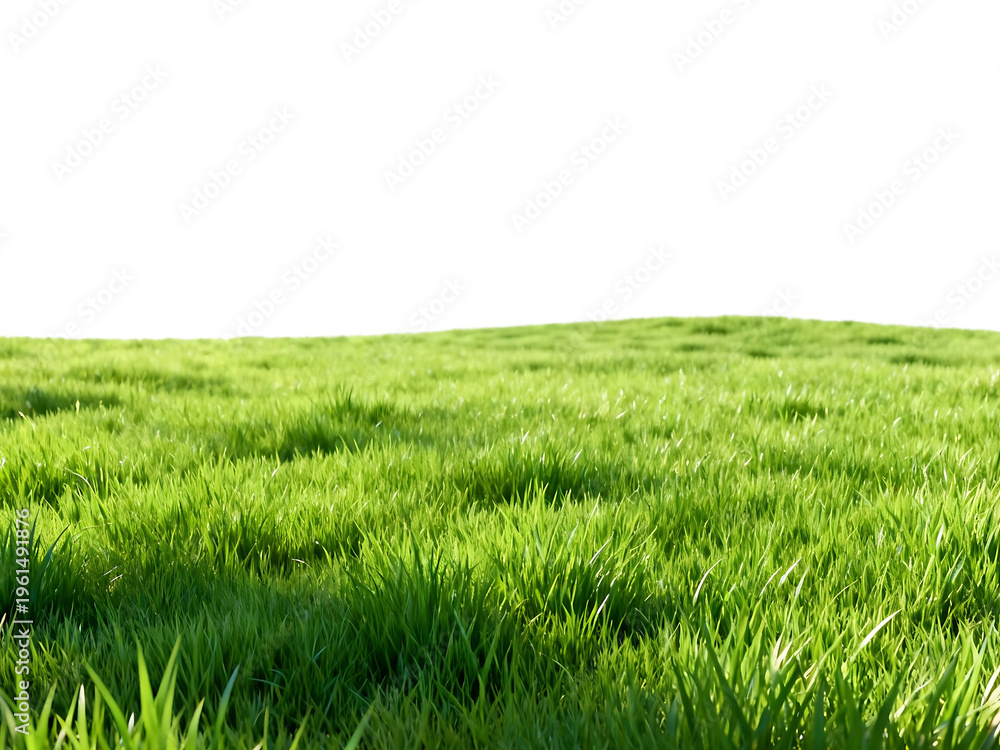 Obraz premium A green field of grass isolated on transparent background