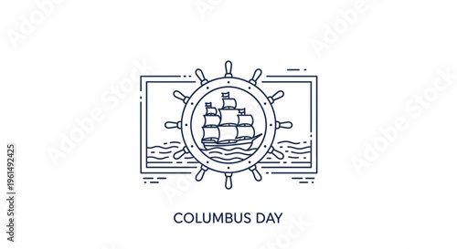 Historical sailing ship illustration depicting maritime exploration and discovery within a