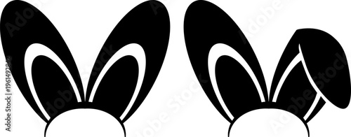 Cute bunny ears headband silhouettes for festive themes, rabbit ear headpieces for easter and costume designs, playful animal accessory icons for spring celebrations