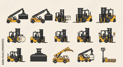Forklifts and industrial vehicles collection.