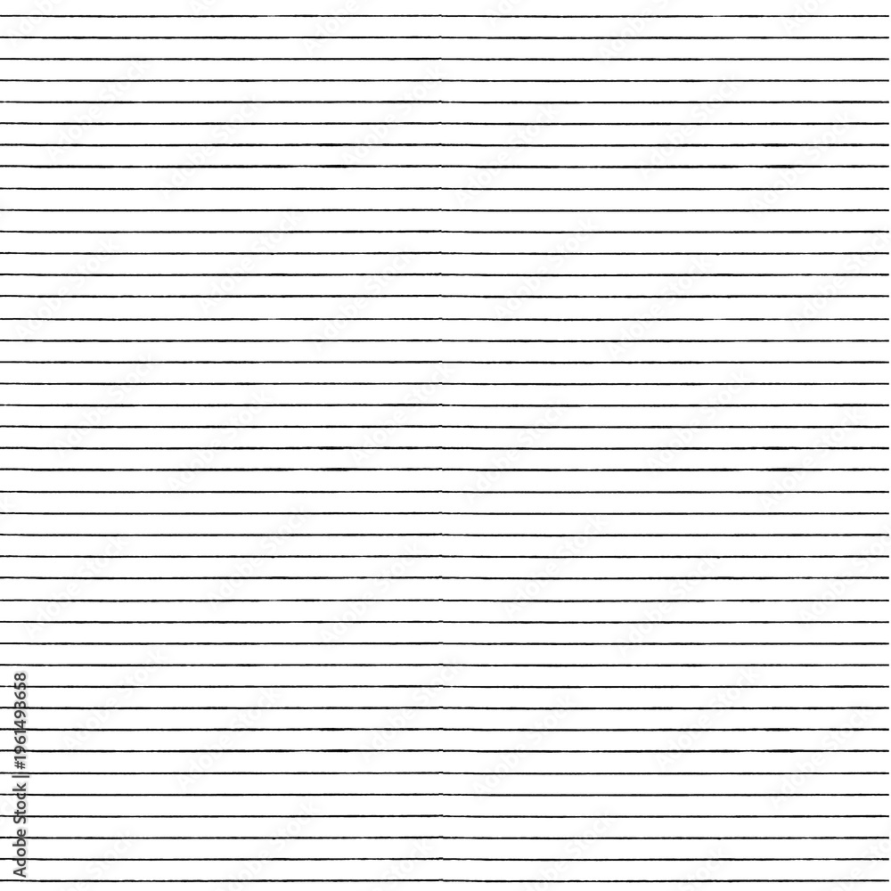 Fototapeta premium High-contrast black and white lined notebook paper grunge texture. Distressed horizontal lines overlay for vintage school background