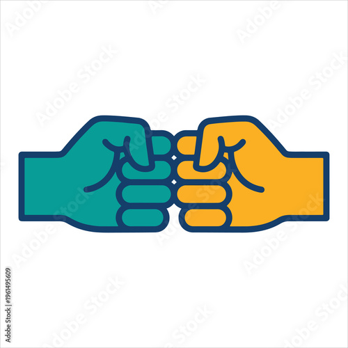 Two fists bumping in a friendly gesture of cooperation and teamwork.