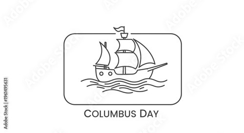 Historical sailing vessel icon portraying a significant nautical voyage across vast ocean waters