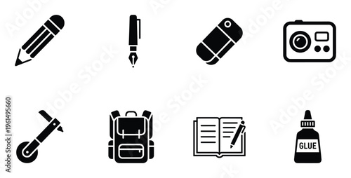 Pencil with eraser tool for school student and artist to drawing and writing concept education