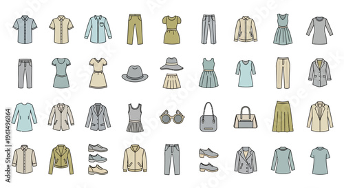 Collection of various clothing items.