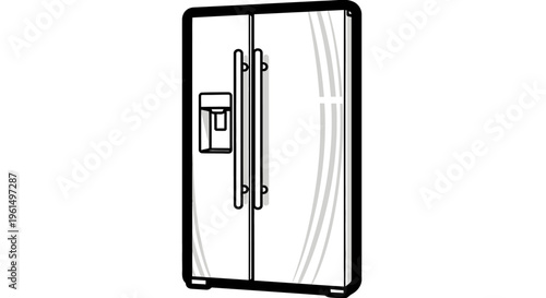 Fridge Door with Handle Closeup.