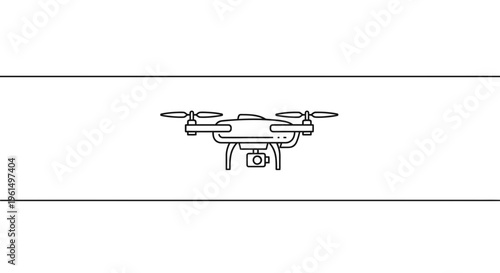 Modern quadcopter drone icon representing aerial photography and remote surveillance technology