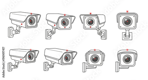 Multiple security cameras in different angles.